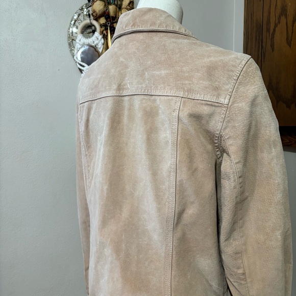 Vintage Tan Suede Leather Jacket Size Medium Faded Distressed Cherokee - Picture 6 of 9